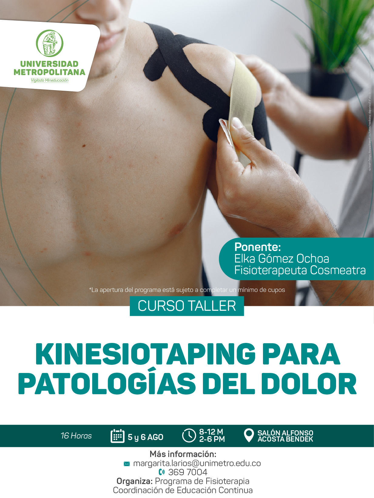 CURSO TALLER KINESIOTAPING PARA PATOLOGÍAS DEL DOLOR